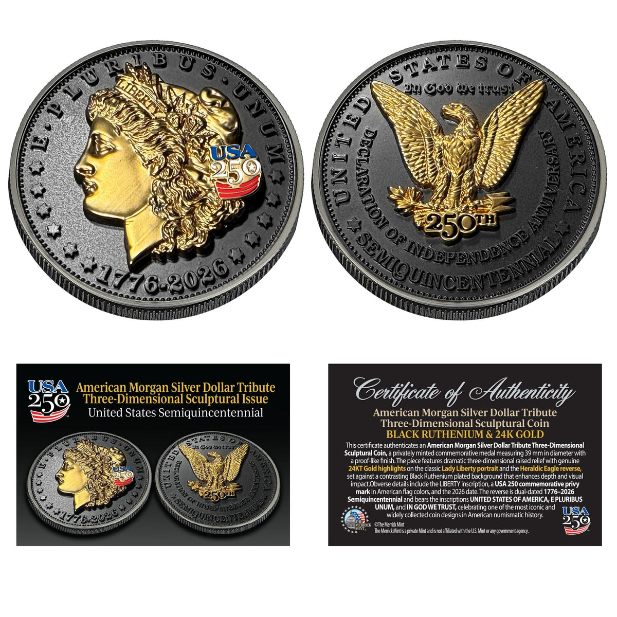 3D Tribute Coin Trio view 3