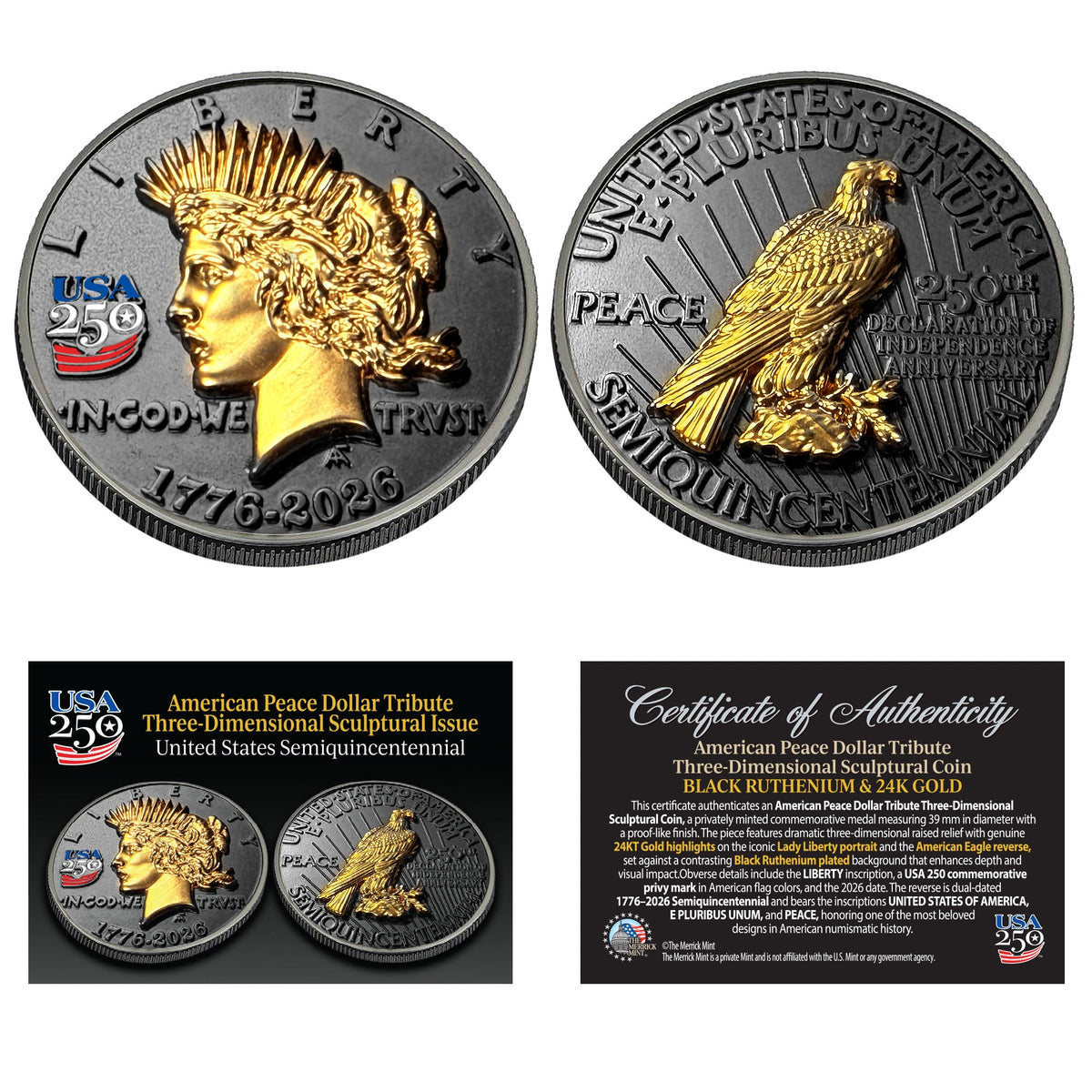 3D Tribute Coin Trio view 4